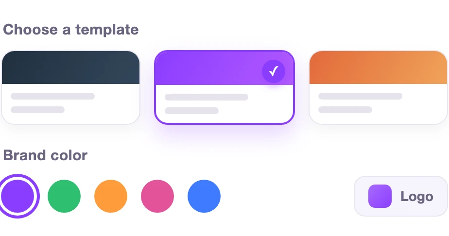 Pick a template and set your brand colour