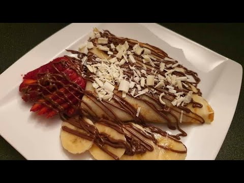 كريب بالفواكه والايس كريم /Fruit crepe and ice cream