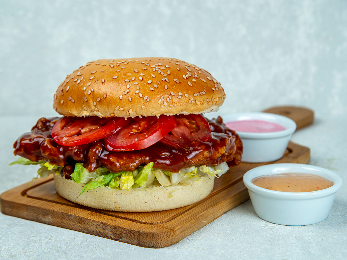 (BBQ Chicken burger (meal