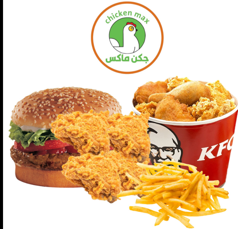 ٣ قطع كنتاكي مع 4 قطع ستربس مع بركر و فنكر 