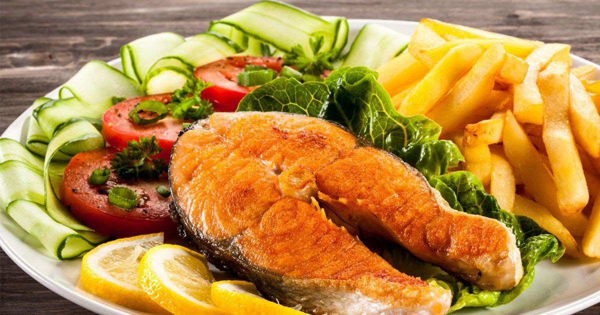 سمك السلمون المقلي