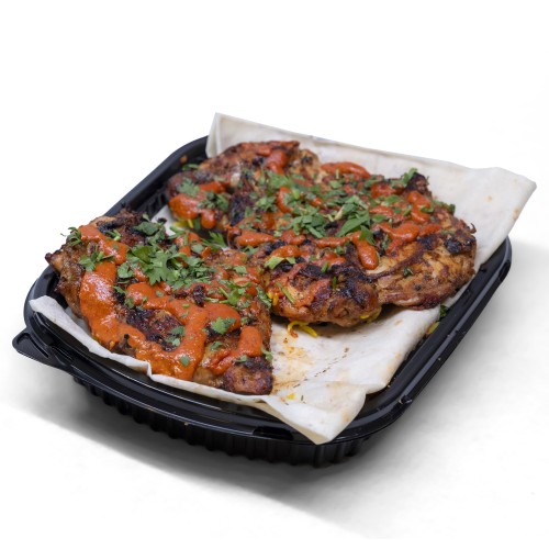 نصف دجاجة على الفحم سادة