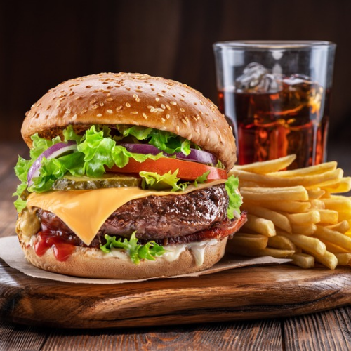 Hamburger Menü Rind Fleisch